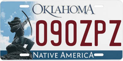 OK license plate 090ZPZ
