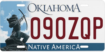 OK license plate 090ZQP