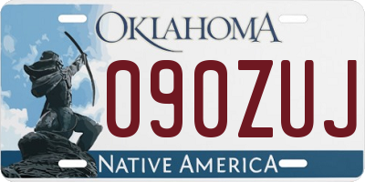OK license plate 090ZUJ