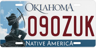 OK license plate 090ZUK