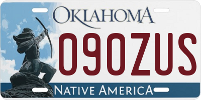 OK license plate 090ZUS