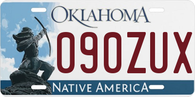 OK license plate 090ZUX