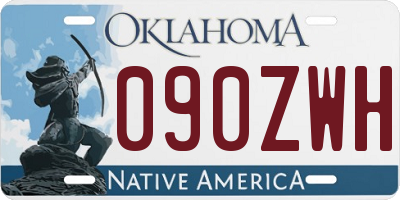 OK license plate 090ZWH