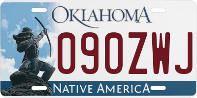 OK license plate 090ZWJ