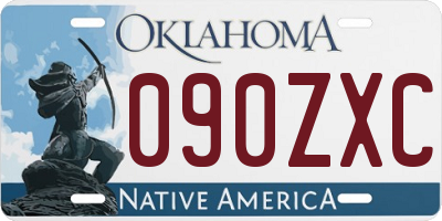 OK license plate 090ZXC