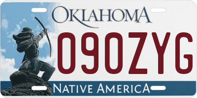OK license plate 090ZYG