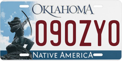 OK license plate 090ZYO