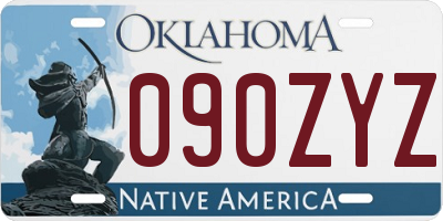 OK license plate 090ZYZ