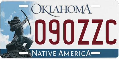 OK license plate 090ZZC