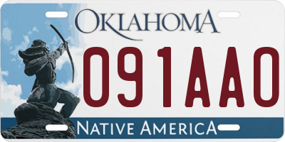 OK license plate 091AAO