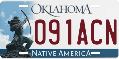 OK license plate 091ACN