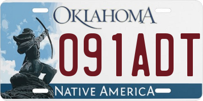 OK license plate 091ADT