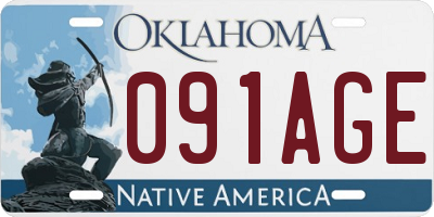 OK license plate 091AGE