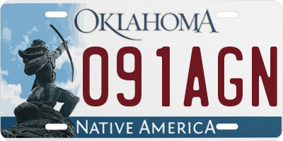 OK license plate 091AGN