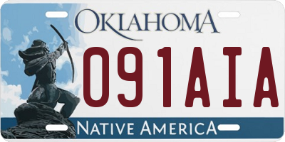 OK license plate 091AIA
