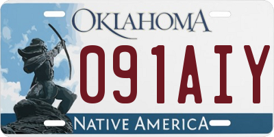 OK license plate 091AIY