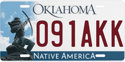OK license plate 091AKK