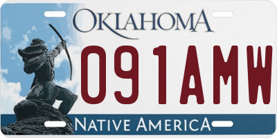 OK license plate 091AMW