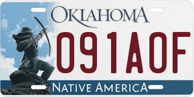 OK license plate 091AOF