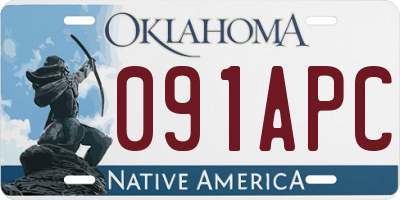 OK license plate 091APC
