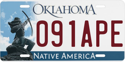 OK license plate 091APE