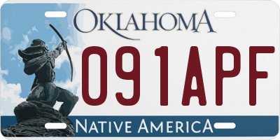 OK license plate 091APF