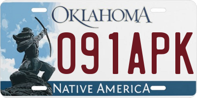 OK license plate 091APK