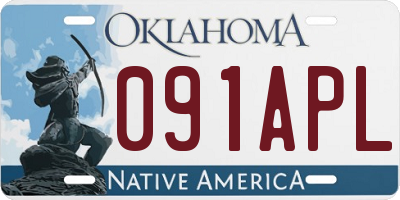 OK license plate 091APL