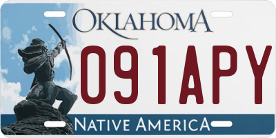 OK license plate 091APY