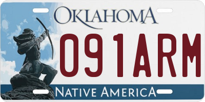 OK license plate 091ARM