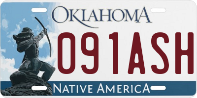OK license plate 091ASH