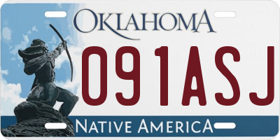 OK license plate 091ASJ
