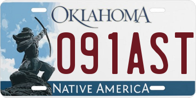 OK license plate 091AST