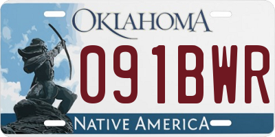 OK license plate 091BWR
