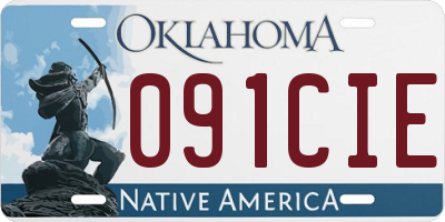 OK license plate 091CIE