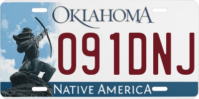 OK license plate 091DNJ
