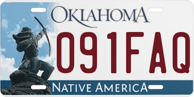 OK license plate 091FAQ