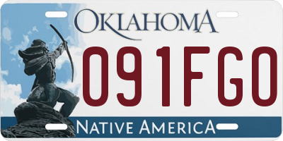 OK license plate 091FGO