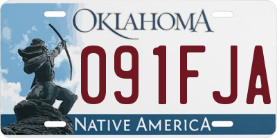 OK license plate 091FJA