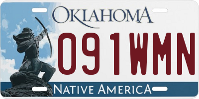 OK license plate 091WMN