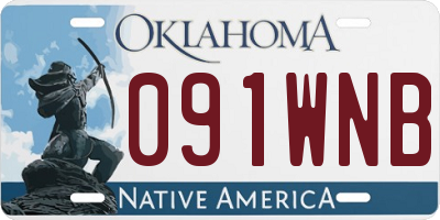 OK license plate 091WNB