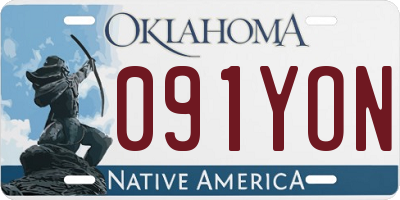 OK license plate 091YON