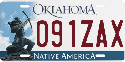 OK license plate 091ZAX