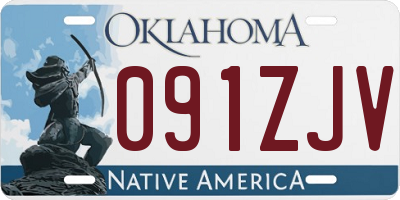 OK license plate 091ZJV