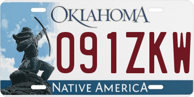 OK license plate 091ZKW