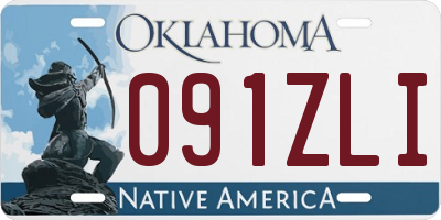 OK license plate 091ZLI