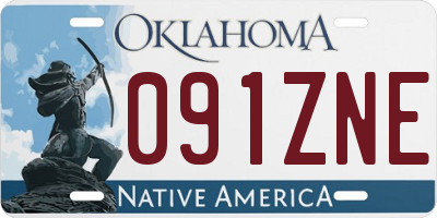 OK license plate 091ZNE