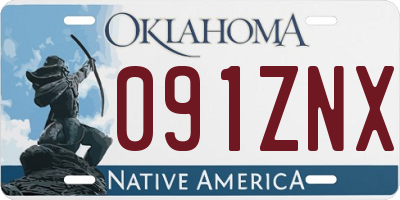 OK license plate 091ZNX