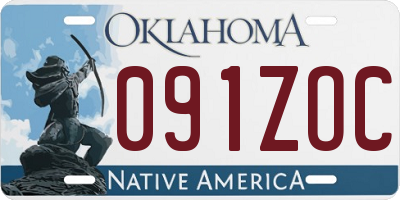 OK license plate 091ZOC