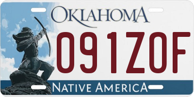 OK license plate 091ZOF